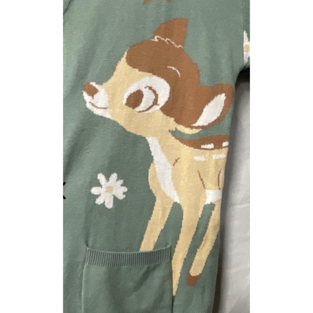 Disney Our Universe Bambi Thumper Green Daisy Cardigan Sweater Womens MD - Picture 2 of 6